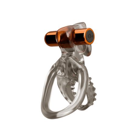 Stay Hard - Vibrating Double Cock Ring Set with Sleeve