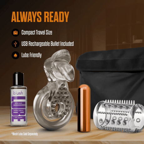 Stay Hard - Vibrating Double Cock Ring Set with Sleeve