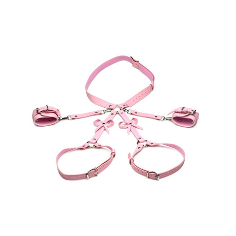Strict Bondage Harness With Bows XL/2XL - Pink