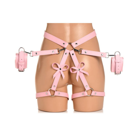 Strict Bondage Harness With Bows XL/2XL - Pink
