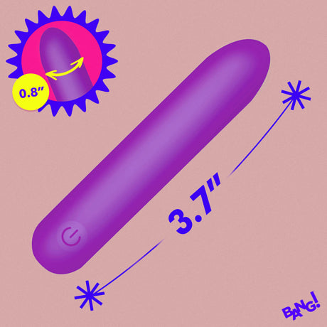 Tapered Flexible Silicone Bullet Vibrator - Purple