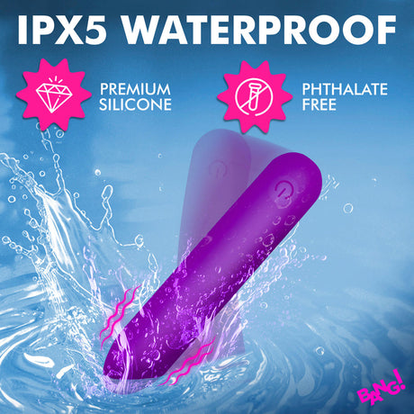 Tapered Flexible Silicone Bullet Vibrator - Purple