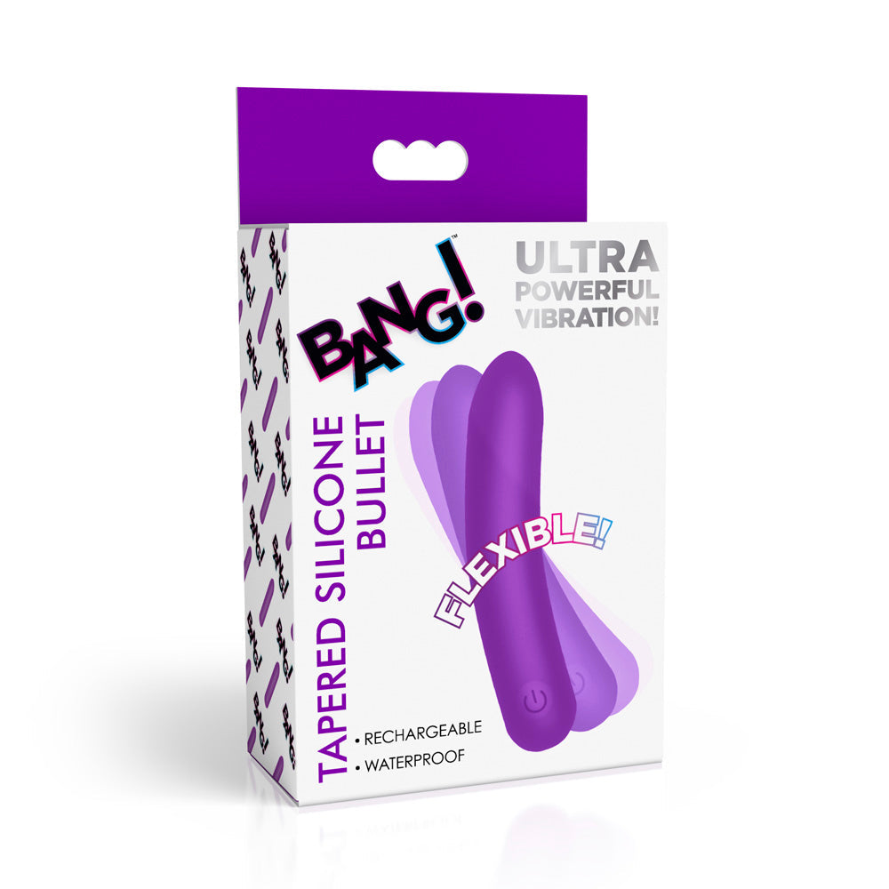 Tapered Flexible Silicone Bullet Vibrator - Purple