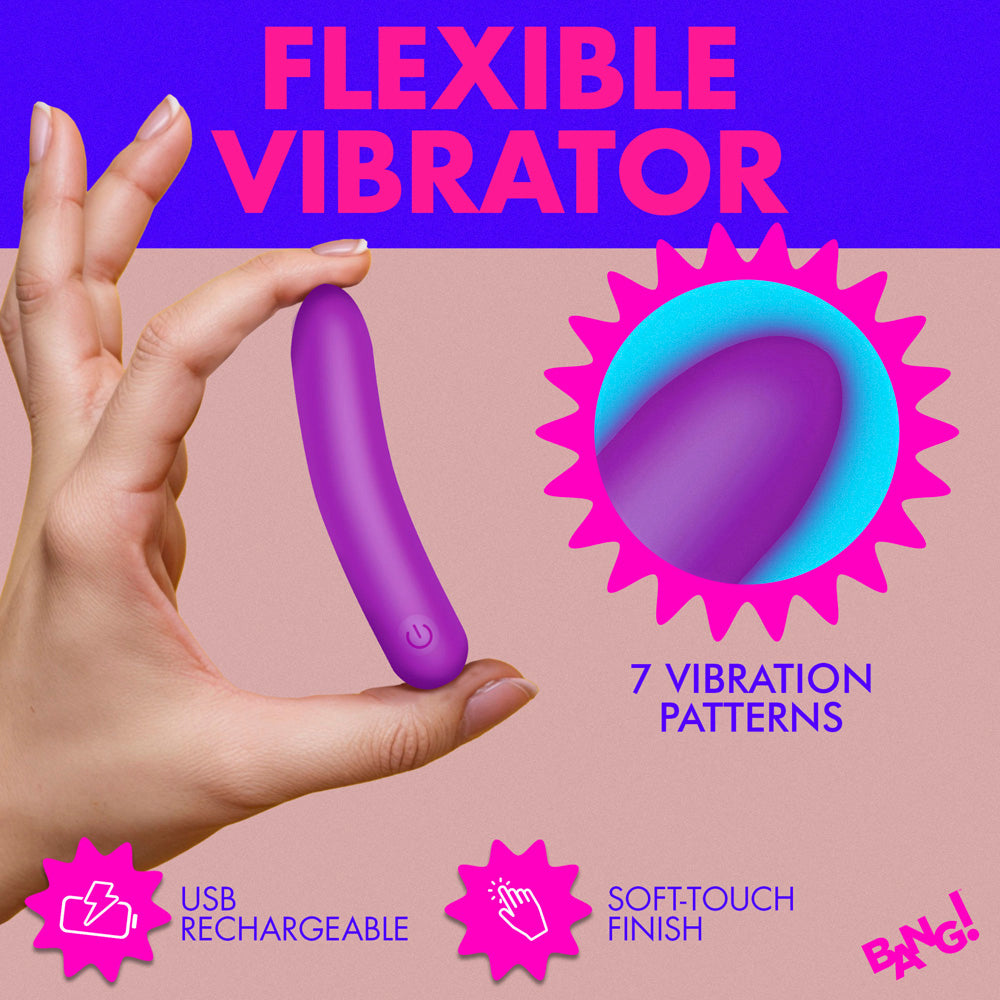 Tapered Flexible Silicone Bullet Vibrator - Purple