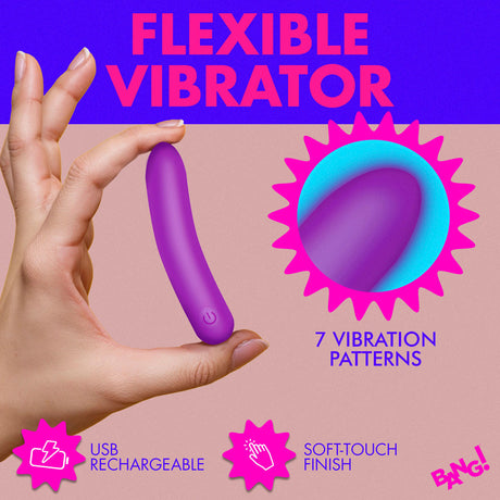 Tapered Flexible Silicone Bullet Vibrator - Purple