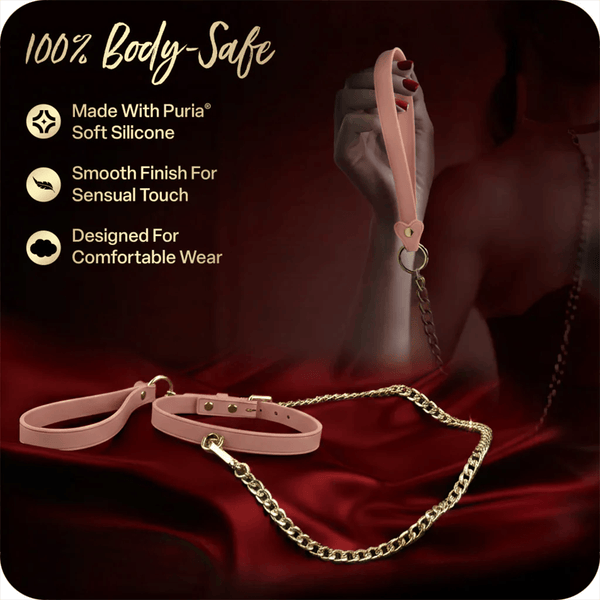Temptasia Ardor - Silicone Collar & Leash - Pink