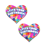 Tits Your Birthday!' Heart Pasties with Confetti