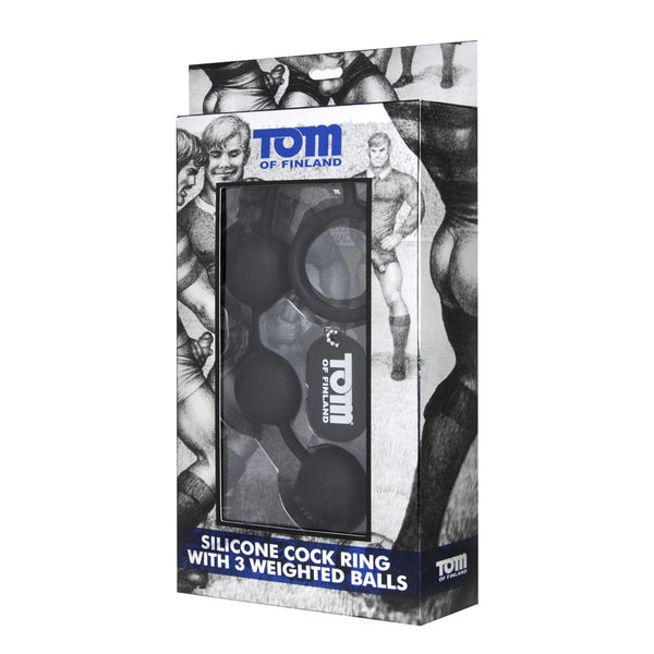 Tom of Finland Cock Ring w 3 heavy balls