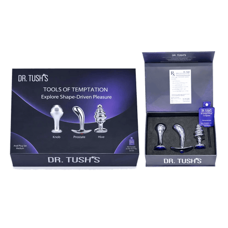 Tools of Temptation Collection (Medium) - Metal Anal Plug Trio – Classic, Curved & Beaded