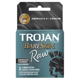 Trojan Bareskin Raw Condoms - 3pk
