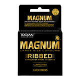 Trojan Magnum Lubricated Ribbed - 3 pk