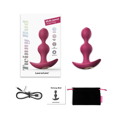 Twinny Bud Vibrating Anal Plug - Plum Star