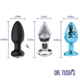 Venture Collection (Small) - Deluxe Anal Plug Set – Vibrating Silicone, Glass & Metal