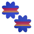 Vibrant Retro Stripes on Blue Petal Breast Pasties