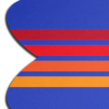 Vibrant Retro Stripes on Blue Petal Breast Pasties