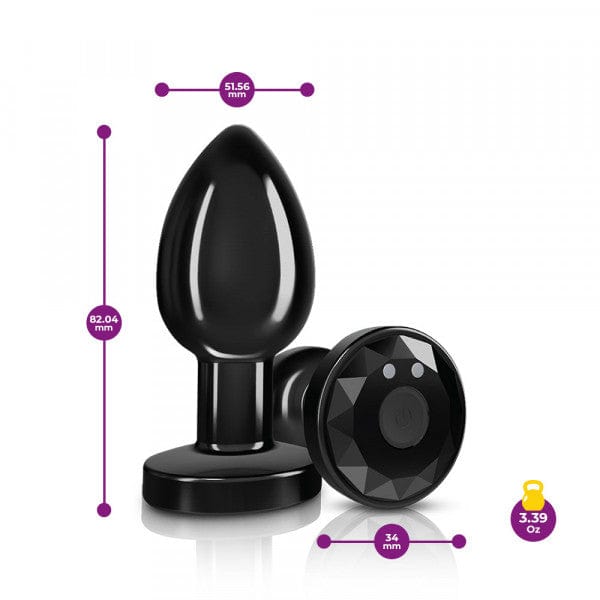 Vibrating Metal Anal Plug - Gunmetal - Medium