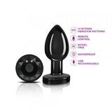 Vibrating Metal Anal Plug - Gunmetal - Medium
