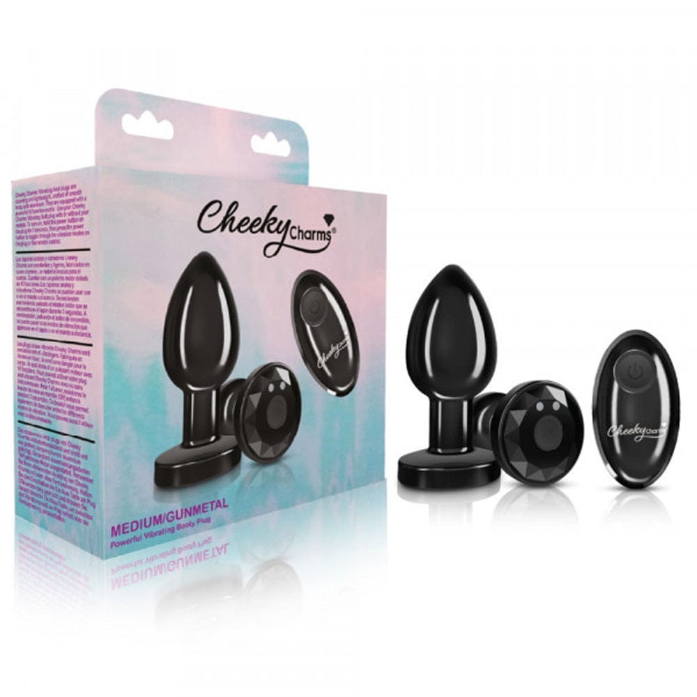 Vibrating Metal Anal Plug - Gunmetal - Medium