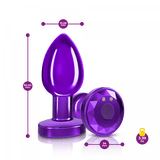 Vibrating Metal Plug - Purple - Medium