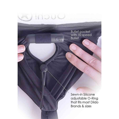 Vibrating Strap-on Open-Back Panty XL/2X