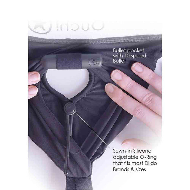 Vibrating Strap-on Open-Back Panty XL/2X