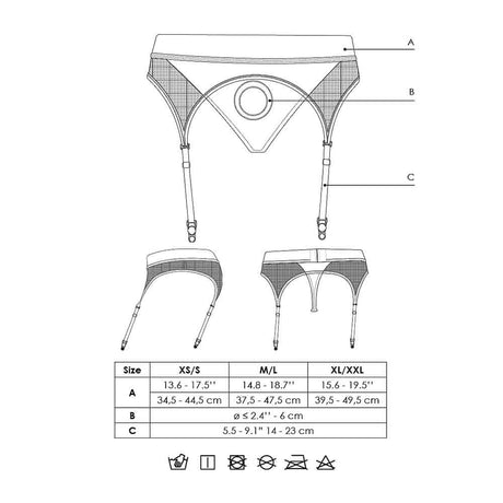 Vibrating Strap-on Thong w Garters XL/2X