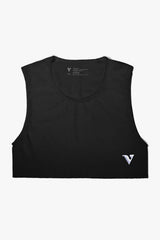 Virtue Unisex Medium Sheer Mini Crop Top - Black