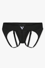 Virtue Men's Large JockVStrap Sheer Briefs - Black
