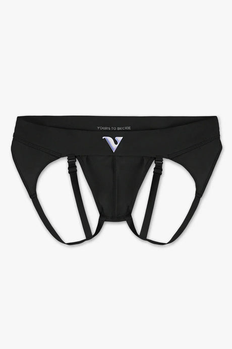 Virtue Men's Large JockVStrap Sheer Briefs - Black