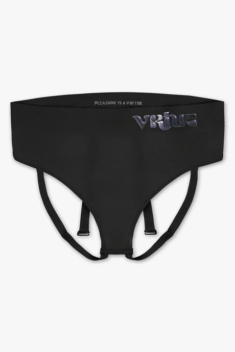 Virtue Women's Large JockVStrap Sheer Briefs - Black