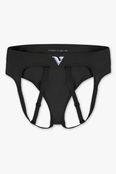 Virtue Women's Medium JockVStrap Sheer Briefs - Black