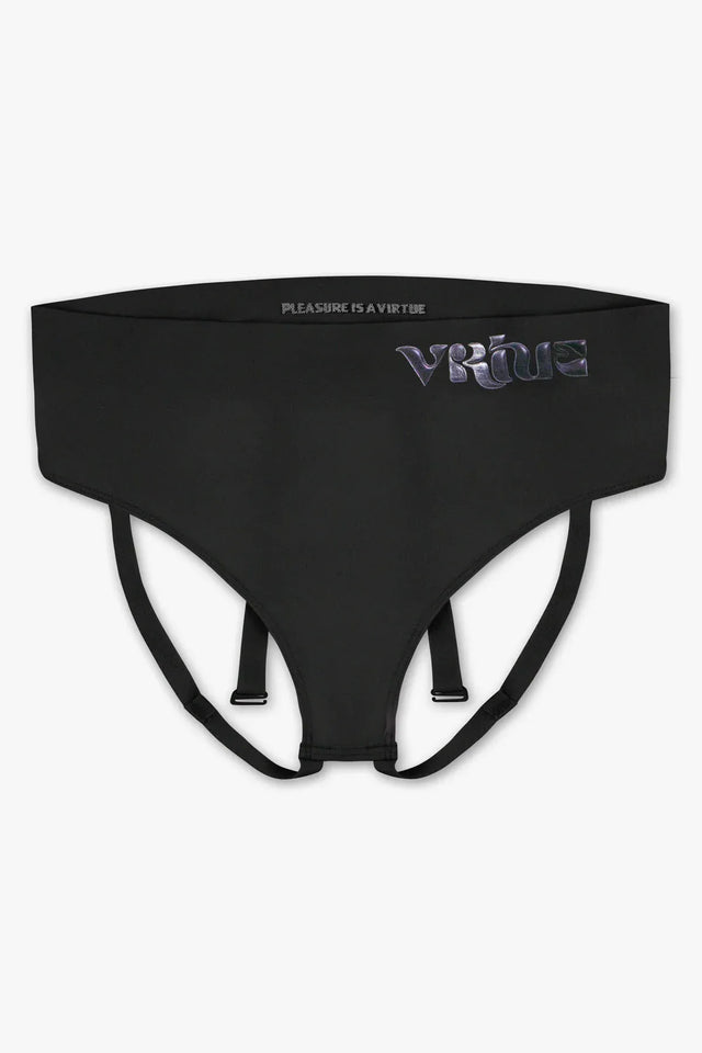 Virtue Women's Small JockVStrap Sheer Briefs - Black