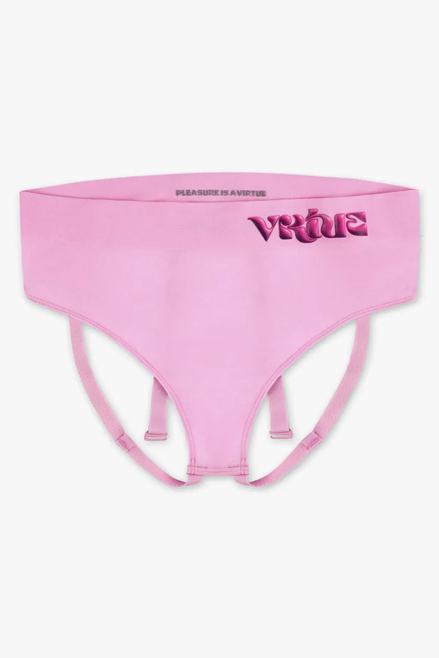 Virtue Women's Small JockVStrap Sheer Briefs - Taffy