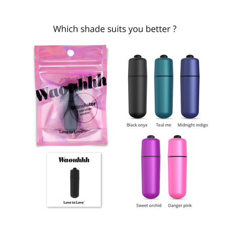Waouhhh Discreet Bullet Vibrator - Black Onyx