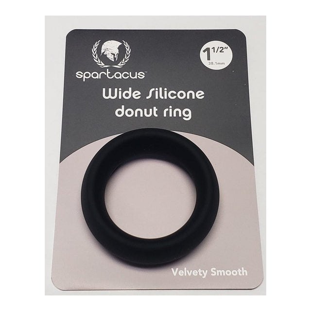 Wide Silicone Donut Cock Ring - Black 1.5"