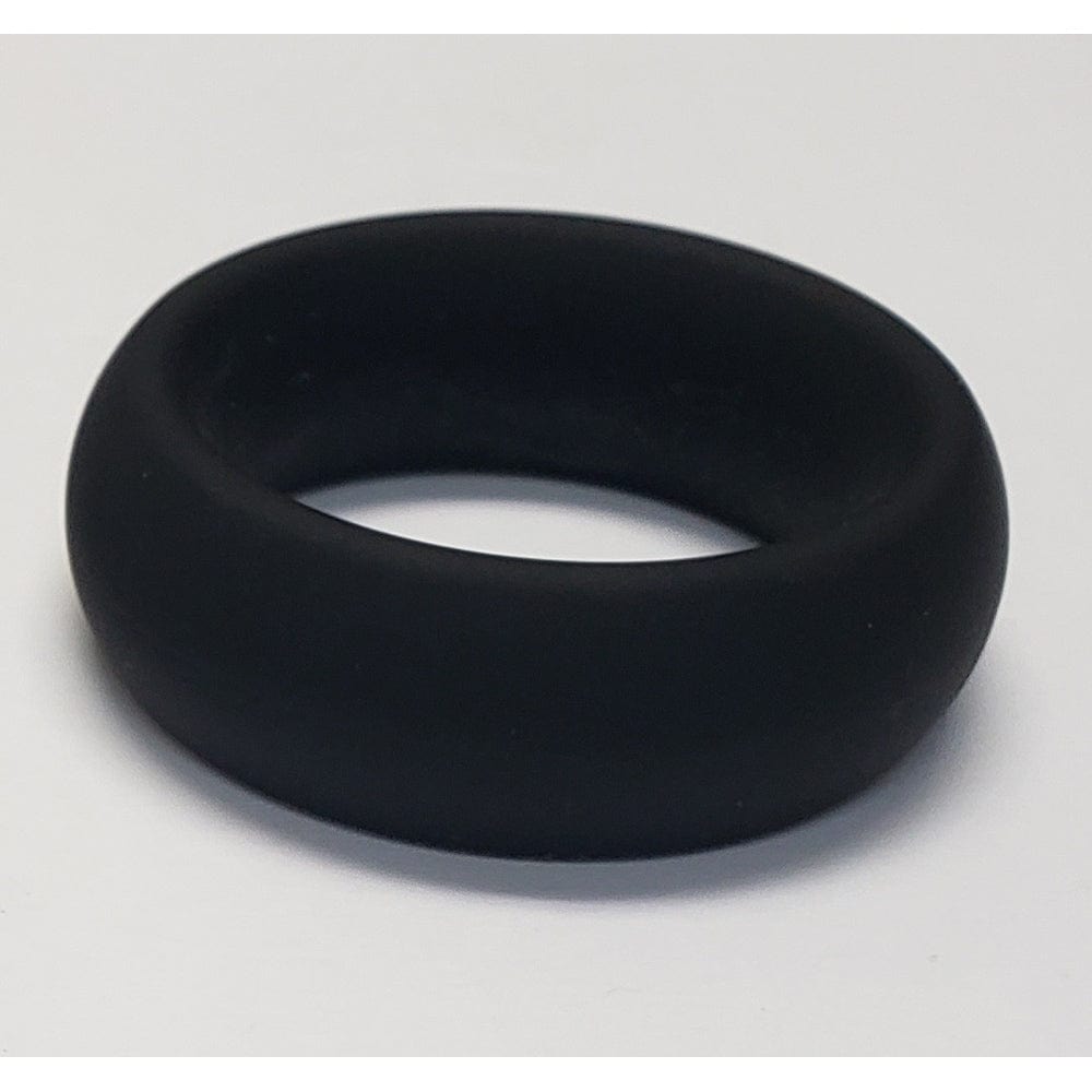 Wide Silicone Donut Cock Ring - Black 2"