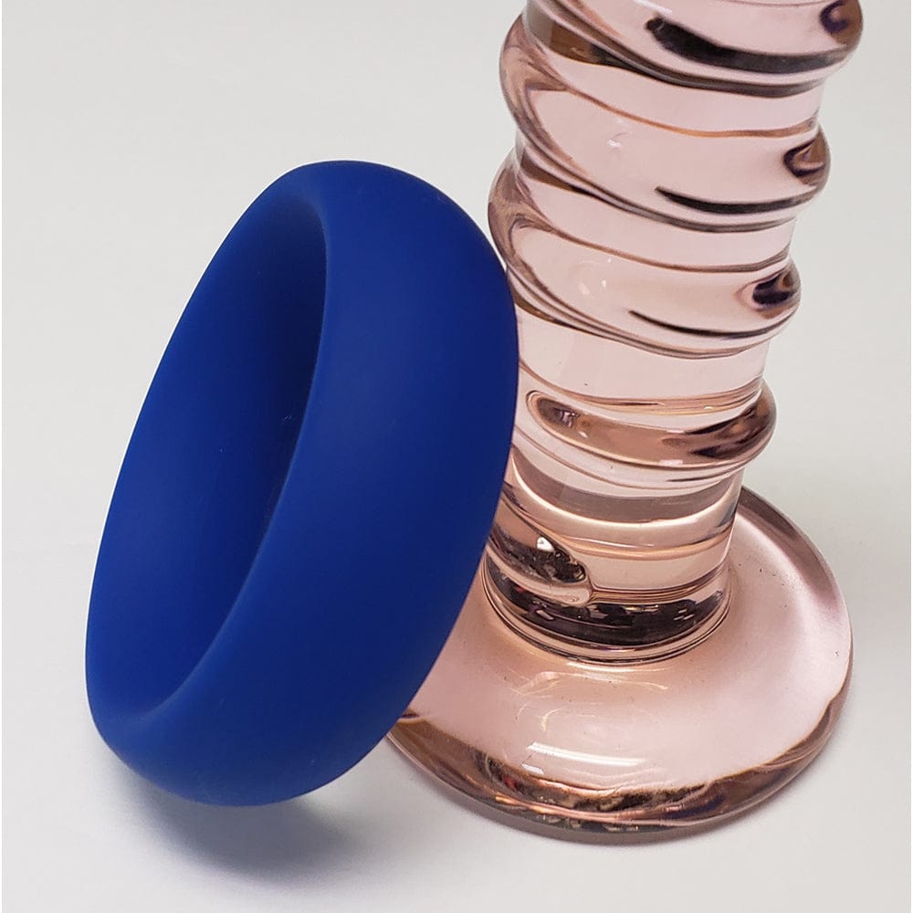 Wide Silicone Donut Cock Ring - Blue 1.5"