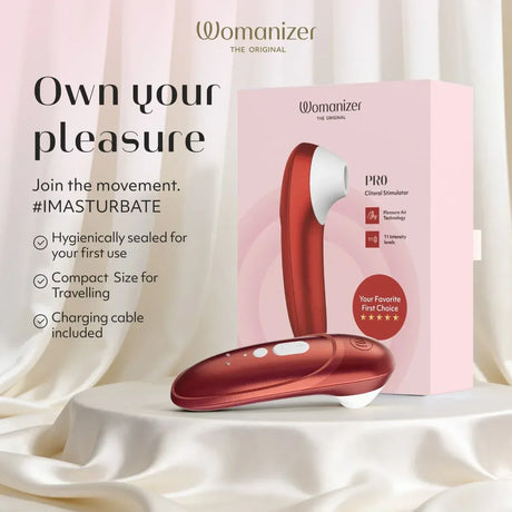 Womanizer Pro Bordeaux Red for Luxury Touchless Clitoral Stimulation