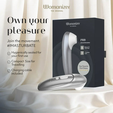 Womanizer Pro Clitoral Stimulator for Powerful Air Pulse Orgasms