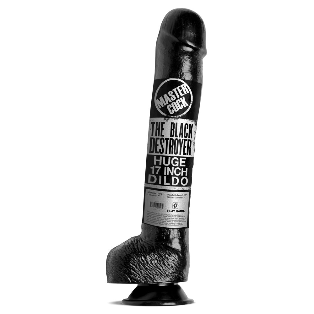 XR Master Cock The Black Destroyer 17" Huge Dildo