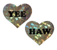 'YEE HAW' Black on Gold Glitter Heart