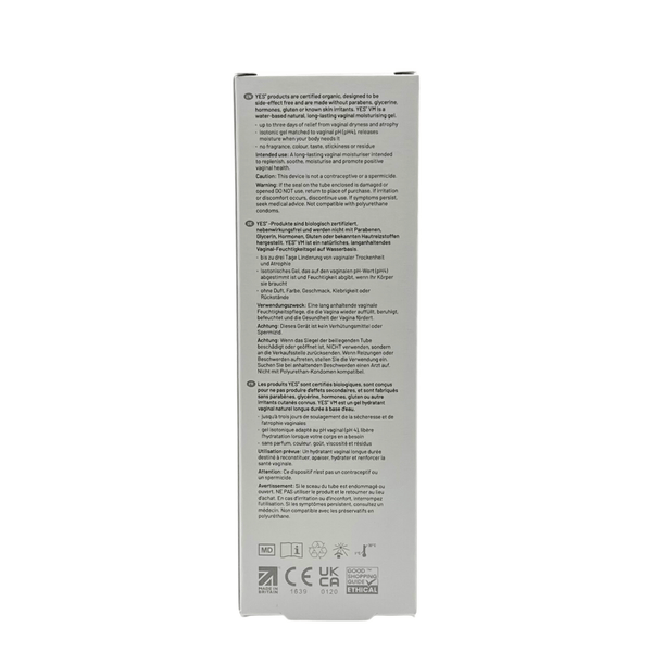 YES VM Organic Vaginal Moisturizer – pH & Iso-Osmotic Formula