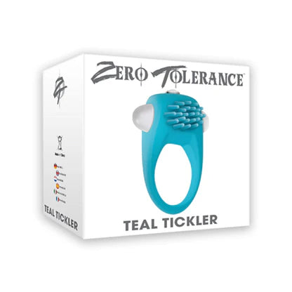 Zero Tolerance Teal Tickler Vibrating Cock Ring – Beginner Battery-Powered Silicone Ring