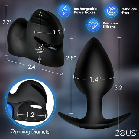 Zeus Electrosex Anal Plug & Head Teaser E-Stim Kit